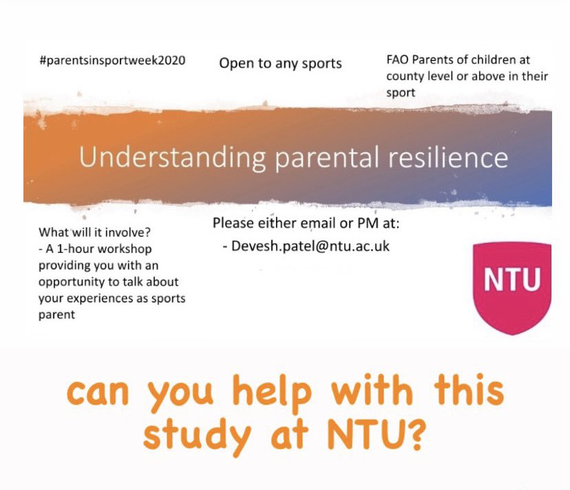 Looking for sports parents to spare 1 hour for research at NTU <a href="/devesh012/">Devesh Patel</a>