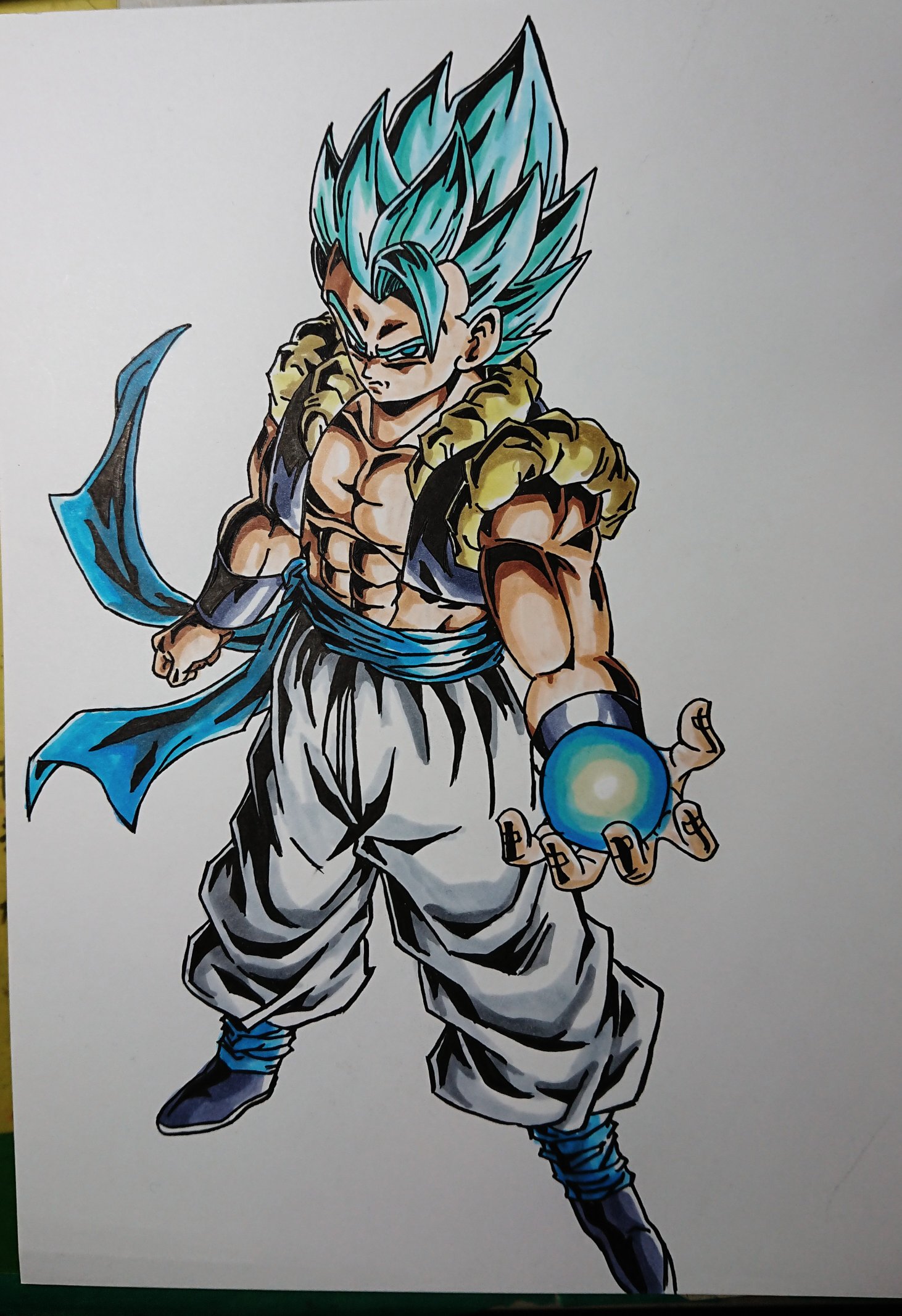 猫草 ゴジータブルー ドラゴンボール ゴジータ コピック スーパーサイヤ人 ドラゴンボール超 フュージョン イラスト 落書き 模写 映画 イラスト好きな人と繋がりたい お絵かき好きな人と繋がりたい 絵描きさんと繋がりたい Art Irastration