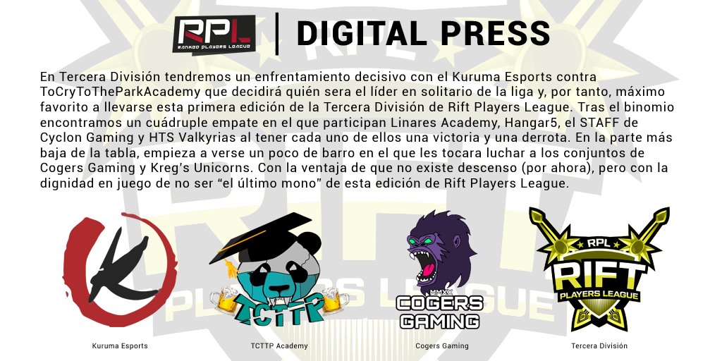 ¡Ya está aquí el número 3 de #DigitalPress! Todas las novedades de la jornada 2 de #MasterRift, #RiftPrimera, #RiftSegunda y #RiftTercera, ¿sale vuestro equipo en portada? 👀