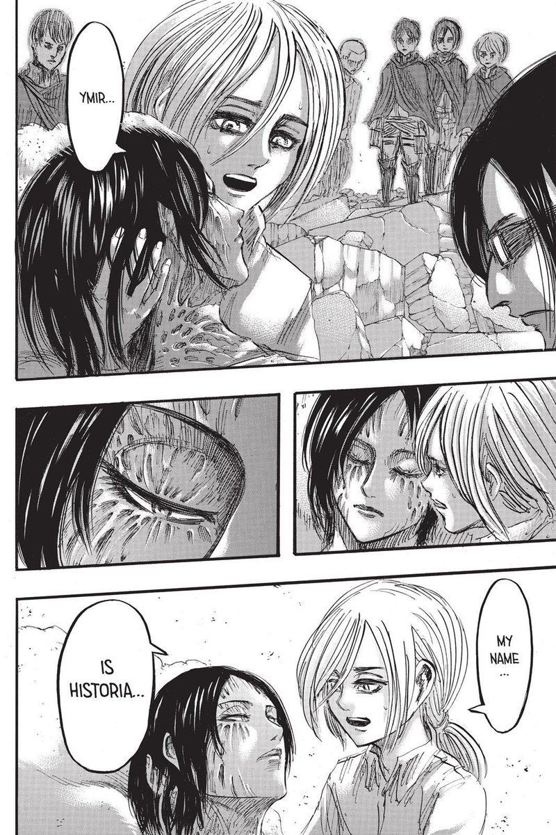 It really is quite interesting to see both Ymir and Historia struggle with their ‘identity’. They want the strength to live for themselves, but they struggle to balance these sides. Are they still stuck playing those roles? Or is it something that they truly want?