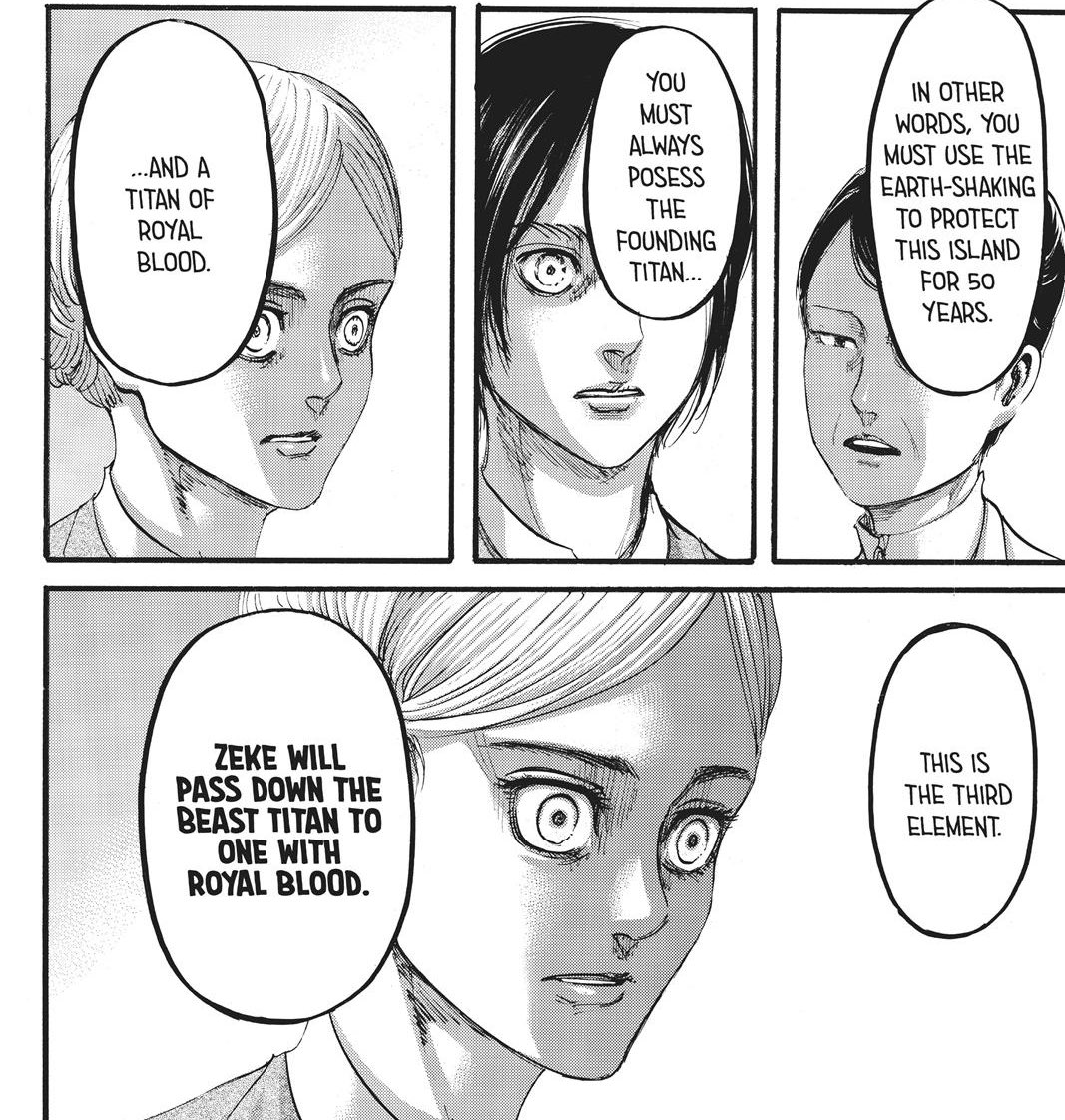 Unfortunately, now and again Historia slips back into her Krista persona as shown here. If it wasn’t for Eren, I honestly think that she would’ve accepted this plan and subjected herself to this role