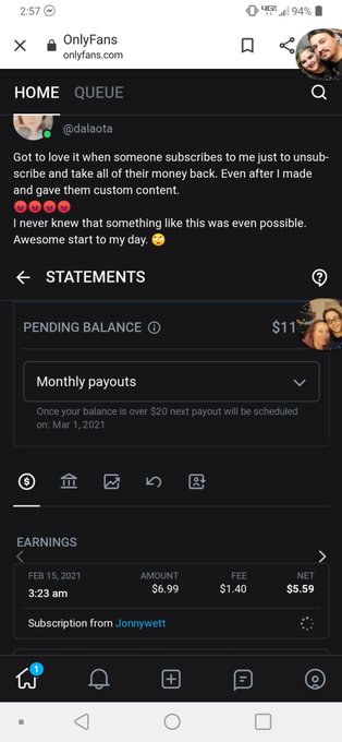 Gotta love it when i wake up to being fucked over by a douche on my only fans. https://t.co/p5WMSo6n