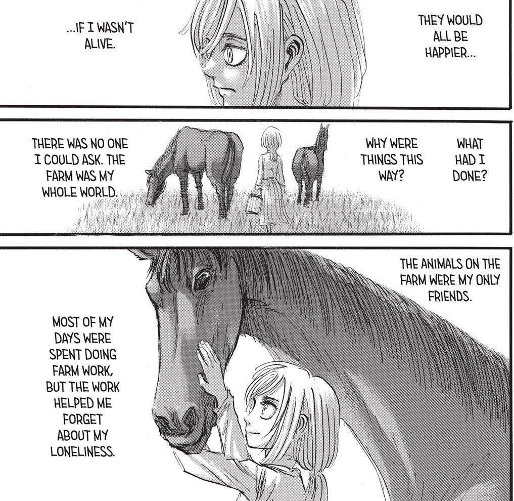 Lets take a look at what we ‘know’ about the pregnancy. The farmer is supposedly the dad and she didn’t marry him. Isn’t this odd? Historia knows the pain of being an illegitimate child. Would she really subject her child to that if she didn’t have a good reason?