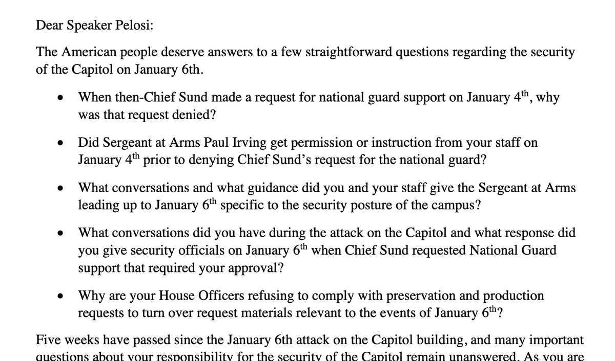 3) Why was US Capitol Police Chief Steve Sund DENIED his request for National Guard backup two days before the fact, on January 4?Keep in mind that the US Capitol Police is under the command of the congressional leadership, not the president.