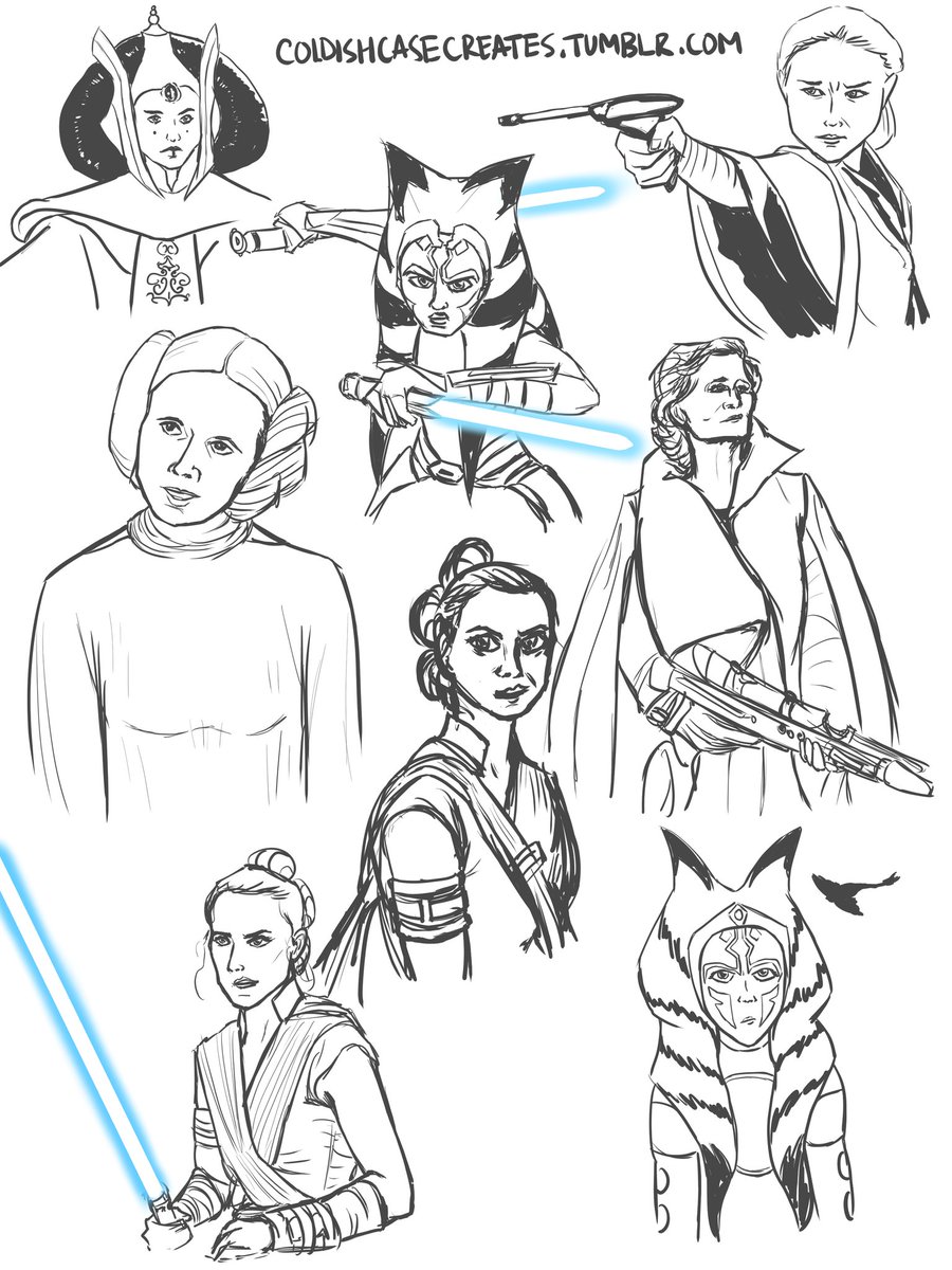 bluescluelessly's tweet photo. Some star wars ladies for practice https://t.co/mDULaT2CRV