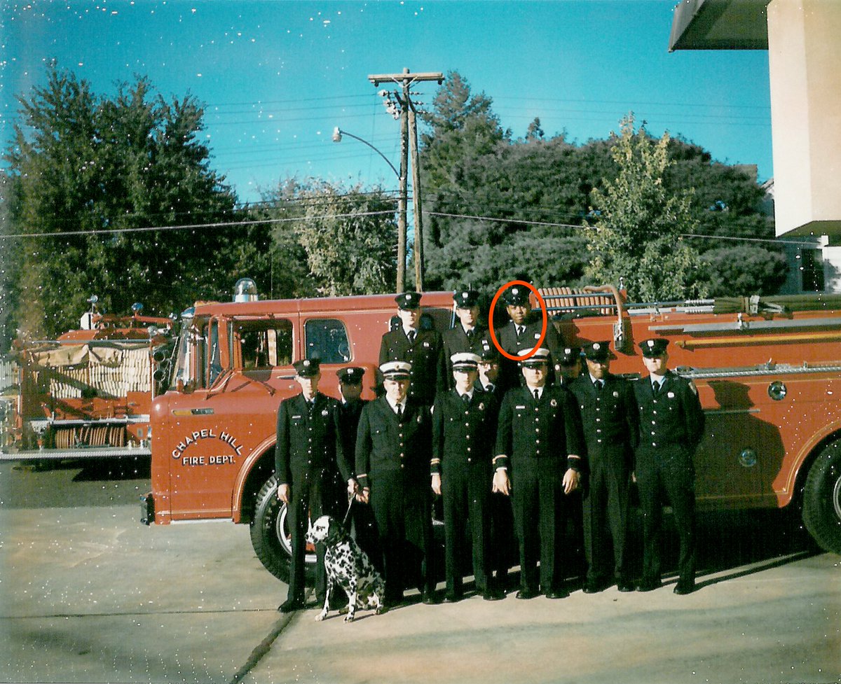 chapelhillgov's tweet photo. With Williams help, other black firefighters were hired shortly after he was without incident. #TheCHFD's 1st black female firefighter, the late Dr. Gail McClain Hayes, said "I also remember Williams & how he & the men made me feel 'part of the team' w/ ease when I worked there." https://t.co/WL6Aot97Ea