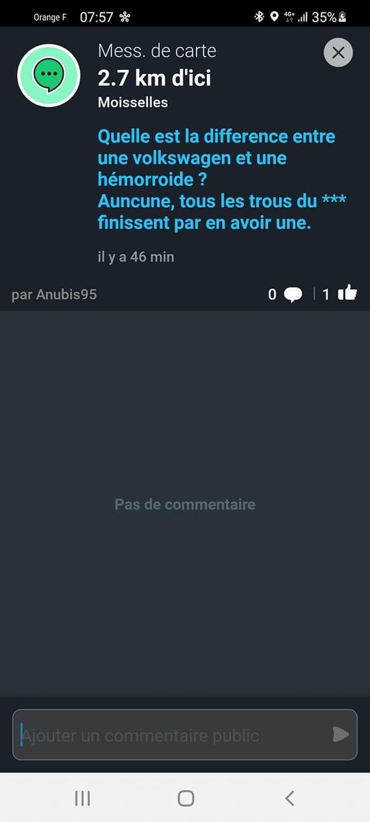 bestofwazechat's tweet image. 💀 Aïe, ça tacle les possesseurs de VW, triste vérité 

#Waze #MapChat