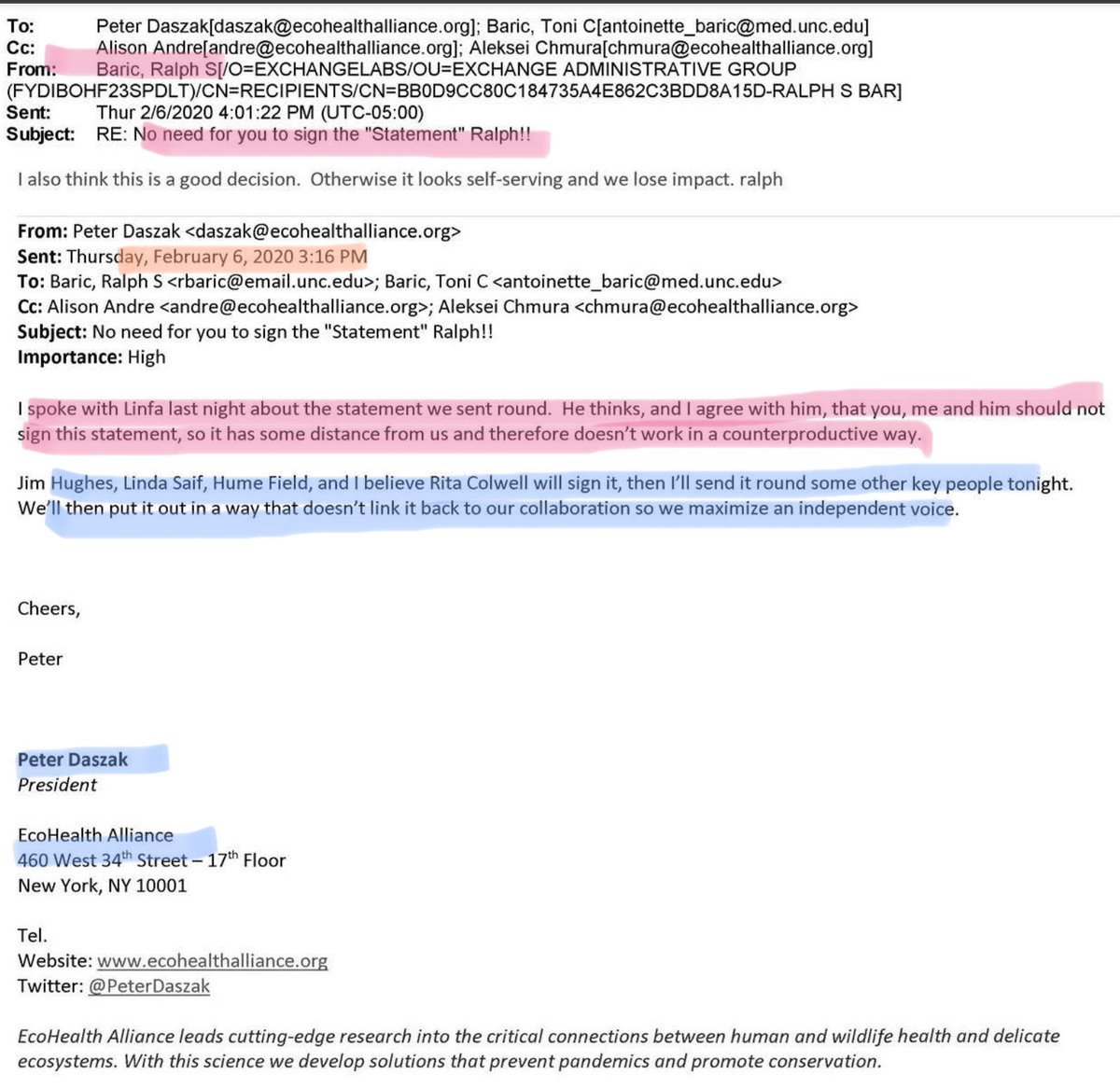 DrLiMengYAN1's tweet photo. Wow! What an informative email from Dr. Peter Daszak on 6 Feb, 2020!
He told 🦇 woman SHI ZhengLi’s gain-of-function collaborator Ralph Baric that they &amp; Linfa (Linfa Wang👇🏻）should hide behind Nature-origin of #COVID19 statement in Lancet, which is promoted by them!
Verified👇🏻😎 https://t.co/JegkNFUZ42