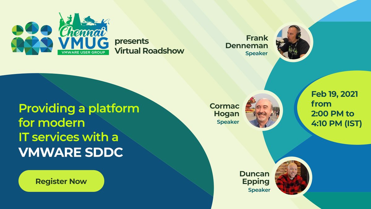 Register for the vRoadshow Friday from 2 pm - vmware.zoom.us/webinar/regist…
<a href="/blrvmug/">Bengaluru VMUG</a> <a href="/vmug_delhi/">VMUG DELHI</a> <a href="/MumbaiVmug/">MumbaiVMUG</a> <a href="/vmugpune/">VMUG Pune</a>