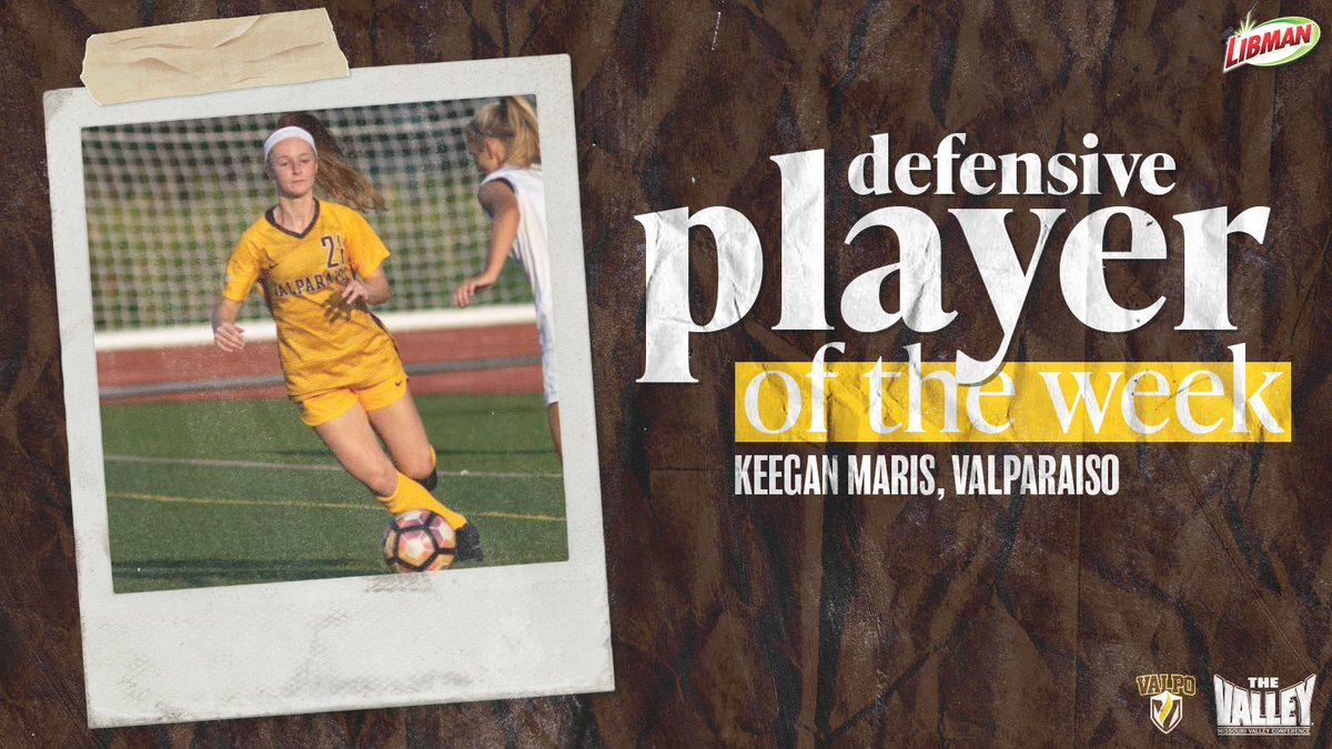 MVCsports's tweet photo. Defensive Player of the Week ⫸ Keegan Maris, @ValpoWSO 

▪️ Returned to Valpo's lineup after getting injured early in 2018 &amp; missing the 2019 season
▪️ Played all 90 minutes of her first match in 885 days
▪️ Helped Valpo limit CSU to 4 shots on goal

Libman | #TheValleyRunsDeep https://t.co/zVZ0yBmTBE