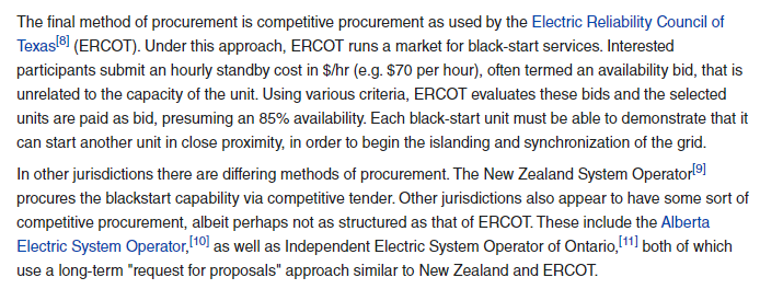 ERCOT is the only power grid in the US to have a MARKET for black start services. what the FUCK