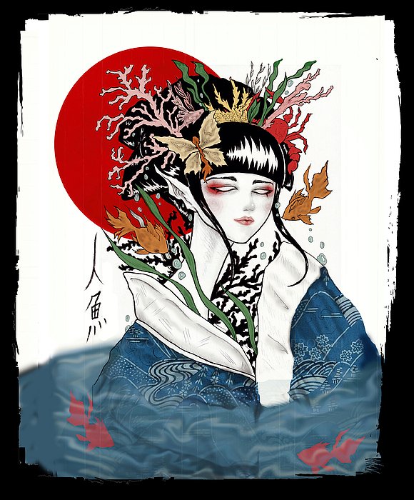 MeganDarrough's tweet photo. New artwork for sale! - "Mermaid In Kyoto" - https://t.co/KUckJPQfrU @shoppixels https://t.co/T1KkOvdM89