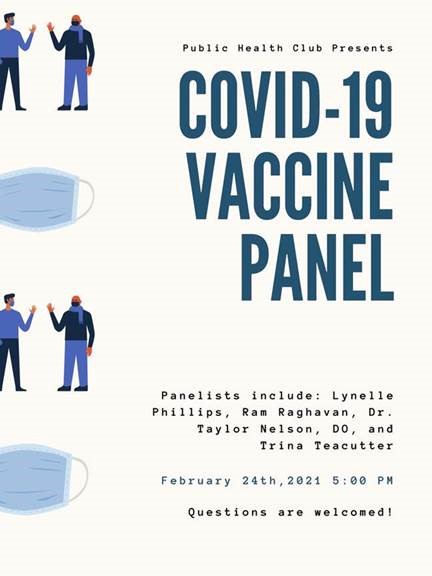 Mizzou_MCC's tweet photo. The Mizzou Public Health Club and MPH Student Association are presenting a COVID-19 Vaccine Panel on February 24th at 5:00PM via zoom. 
  
Join Zoom Meeting
https://t.co/chn2LY5ysn
 
Meeting ID: 968 1308 3870
Passcode: 022421 https://t.co/AqKCcfffU2
