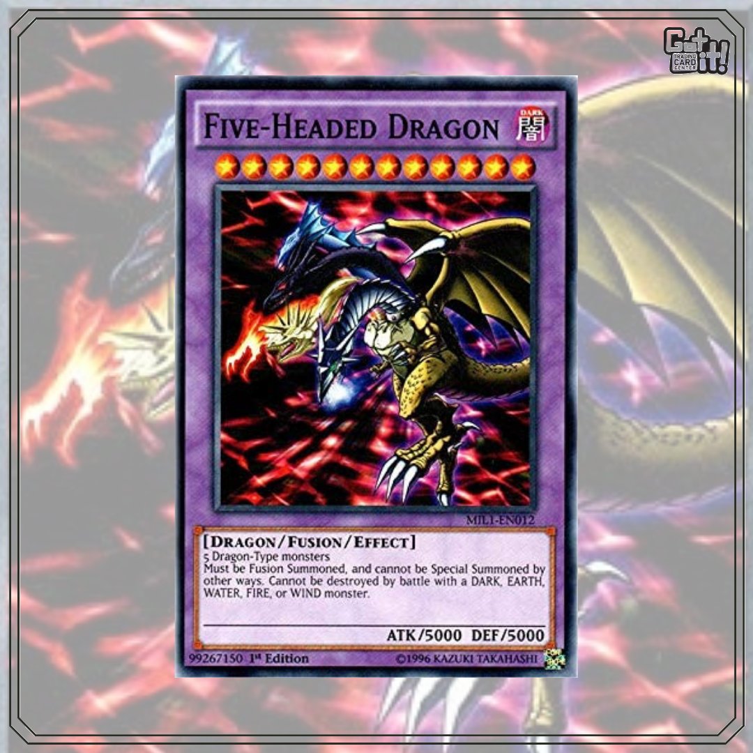GotItCards's tweet photo. Hey, do you like Dragon-themed decks? You should try Five-Headed Dragon then! The effect speaks by itself, and you can use 5 Baby Dragons to summon him!

#FiveHeadedDragon #yugioh #YuGiOhTCG https://t.co/YhYp4vZFth
