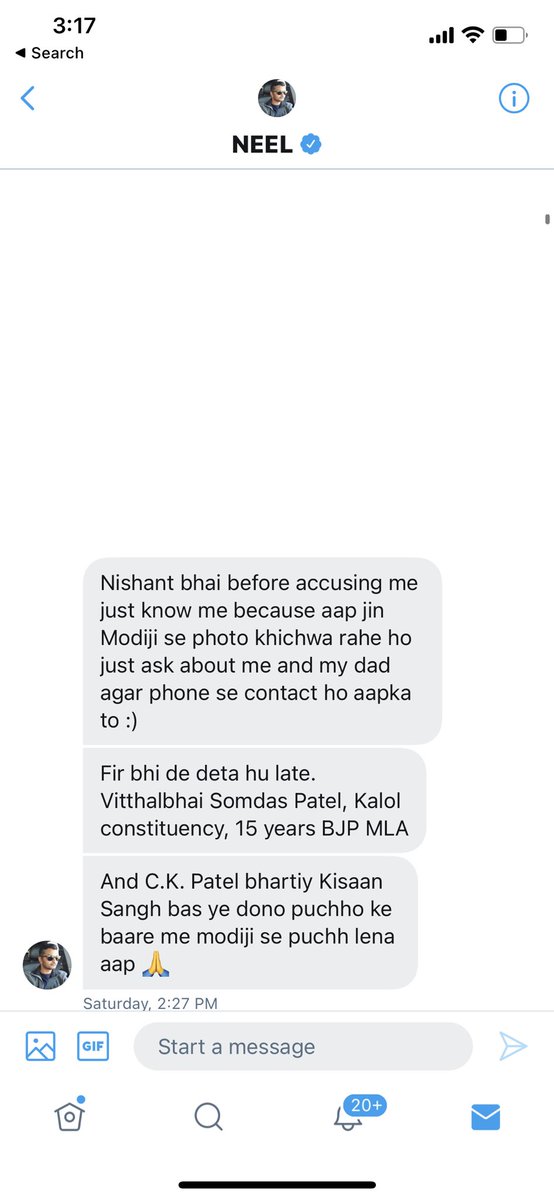 When I tried to expose him, he messaged me and began to threaten in the name of the Prime Minister,  @narendramodi ji .He only uses PM's name to influence and smartly threatening others