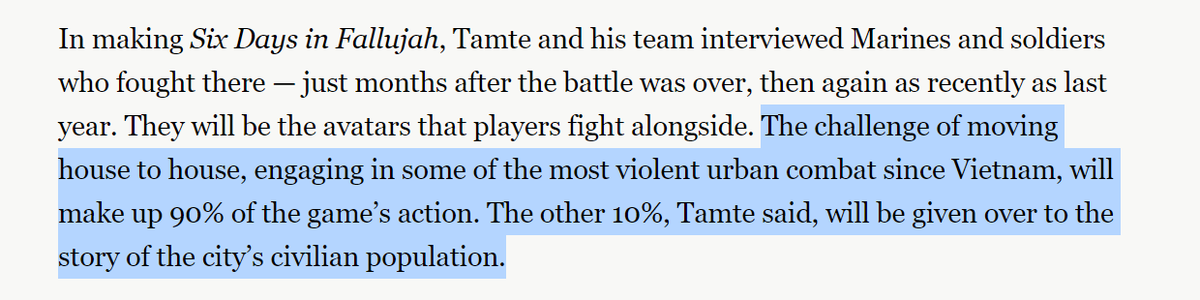 Game pitch: you gonna be like Vietnam levels of violent on the population of this city for 90% of the game, and for the remaining ten percent we're going to let you listen to carefully vetted citizen reports on the things we don't deem distracting to our "USA USA" story.