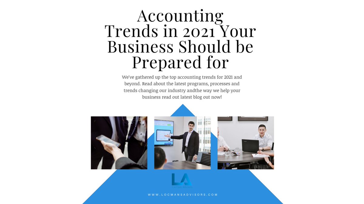 Have you read our lastest blog post? Hear about the latest #trends in #accountingindustry and how they effect your business. What do you think some of the future #accountingtrends will be?

locmansadvisors.com/insights/

#automation #futureofwork #digitaltransformation #digitalage