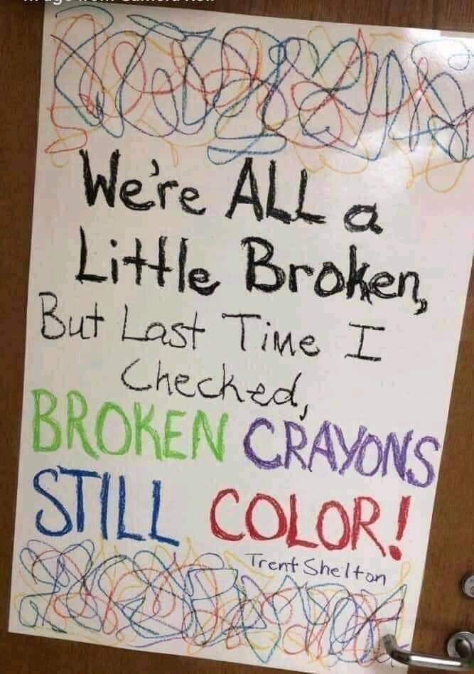 To all the people feeling the pressure  right now, know you are doing just grand, even if you feel a bit broken. Small steps is all we need to take and know you are not taking them alone. Fx