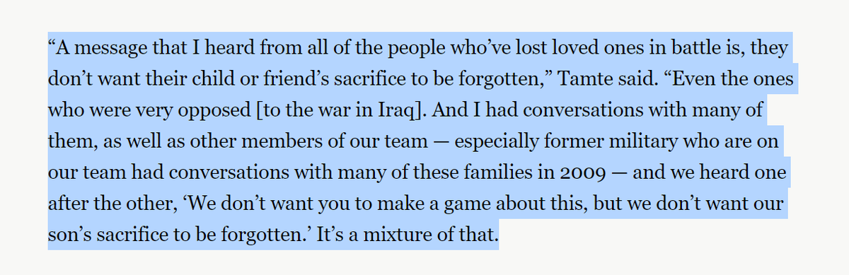"But I'll happily help people forget about all the Iraqi sons that died. And daughters. And parents, grandparents, hell, anyone. Including the one that died from US war crimes. Oh yeah, we'll help you forget about those. Oh boy will we ever. It'll be like they didn't even exist."
