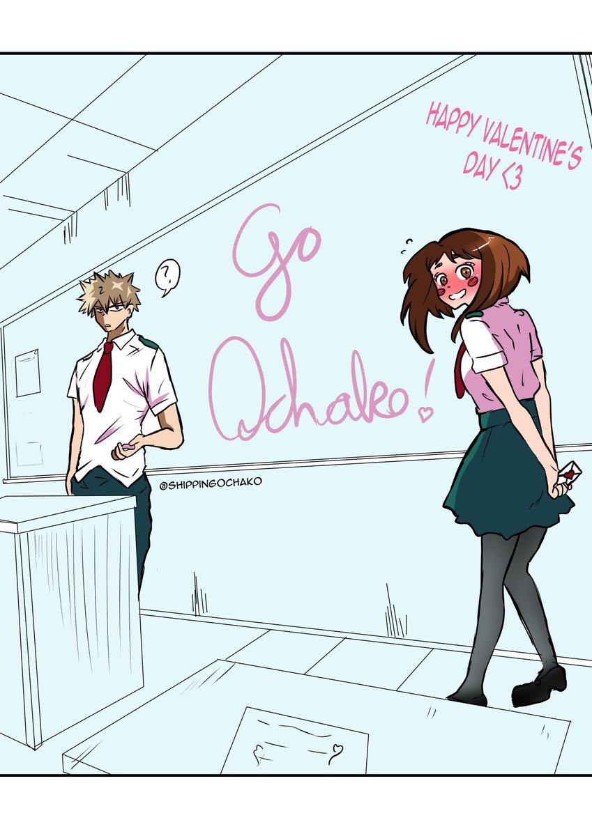 shippingOchako's tweet image. Do it, Ochako! Confess! Happy Valentines day (late sorry😅) #kacchako