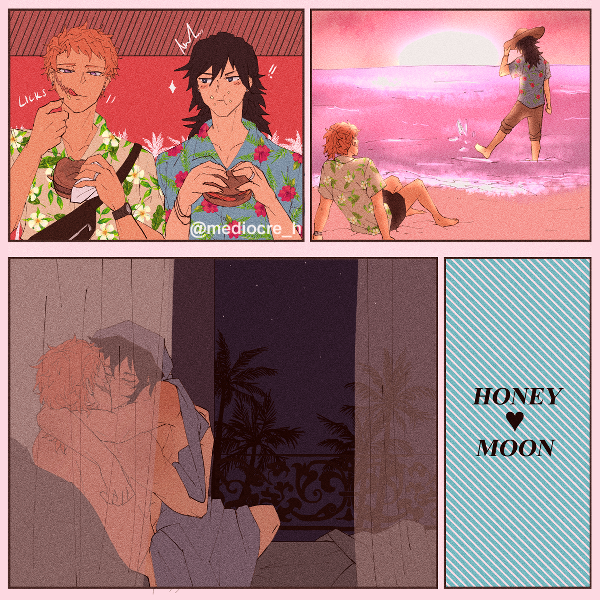 Day 7: [Honeymoon]

I've always wanted to draw them being cute in Hawaiian shirts @-@
I plan to try to do all the prompts I missed after this;;

#錆義 #sabigiyuu   #SbGyValentinesWeek