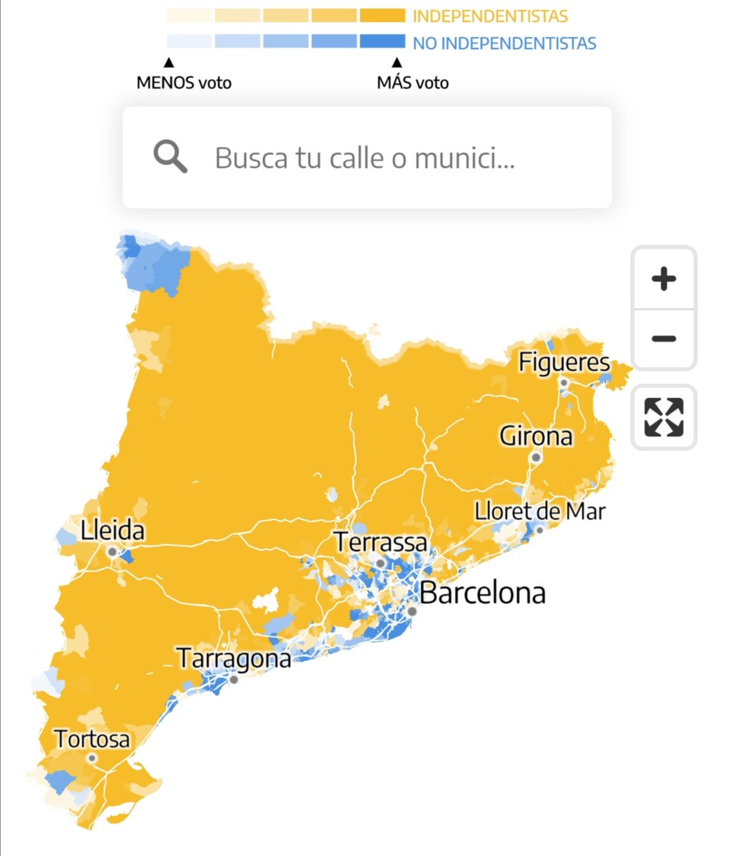  Finally, here's a map showing how Catalonia voted between pro-independence blocs and unionist ones per LEA. (The map in the opening tweet of the thread showed which right-wing unionist party won where.) ENDS.