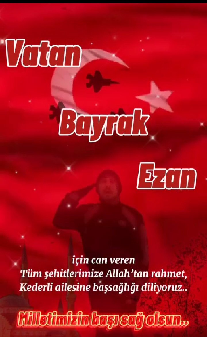 Tüm Şehitlerimizin ününde saygı ile eğiliyorum