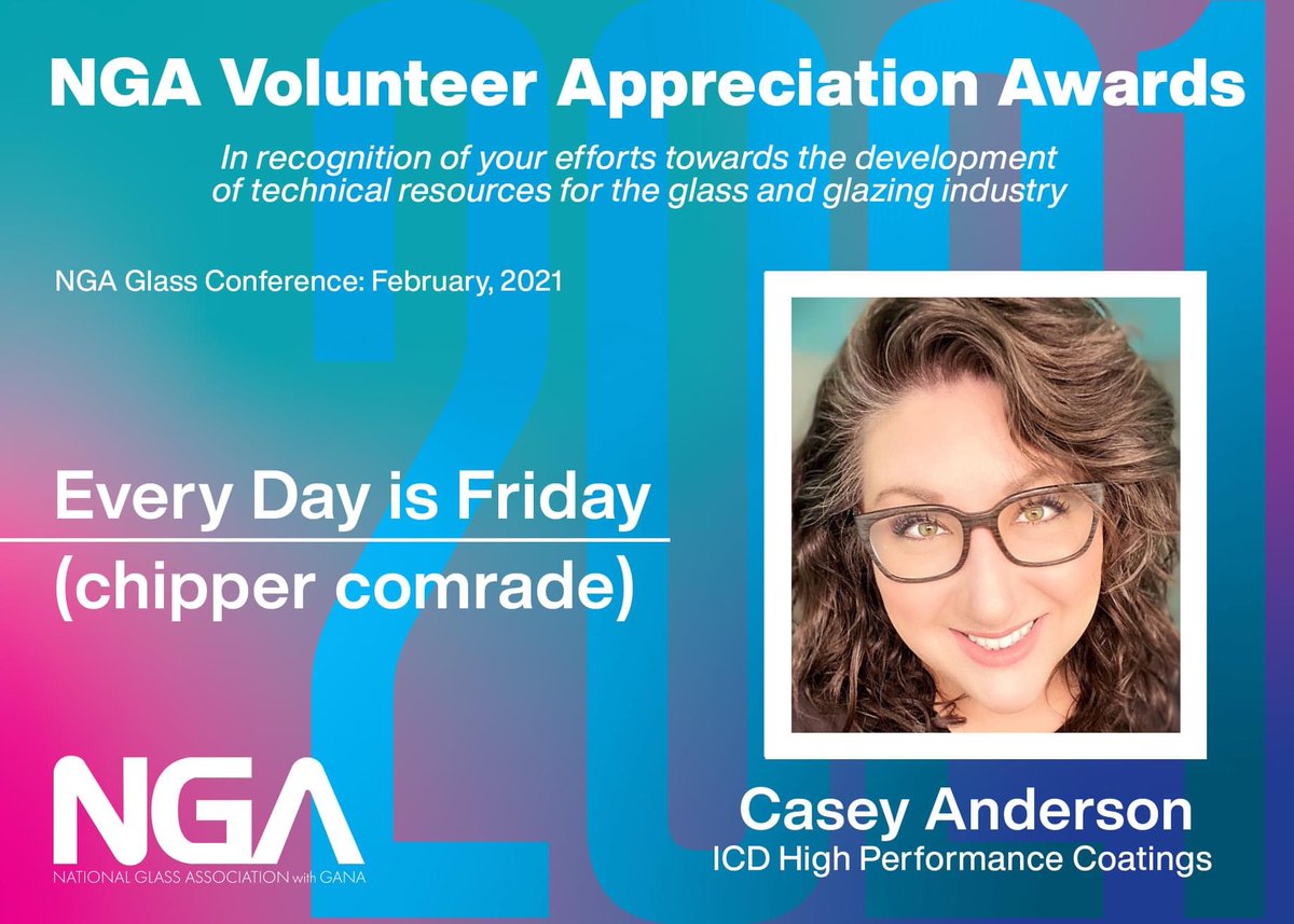 ICDCoatings's tweet image. Enjoyed @NatGlassAssoc industry-informing #conference w/ glass code updates and GSA project insights. Two of ICD’s team members were awarded for #volunteer efforts towards the development of technical resources for the #glazingindustry: Kate &amp;amp; Casey 🏆🎉 #awardwinning #employees
