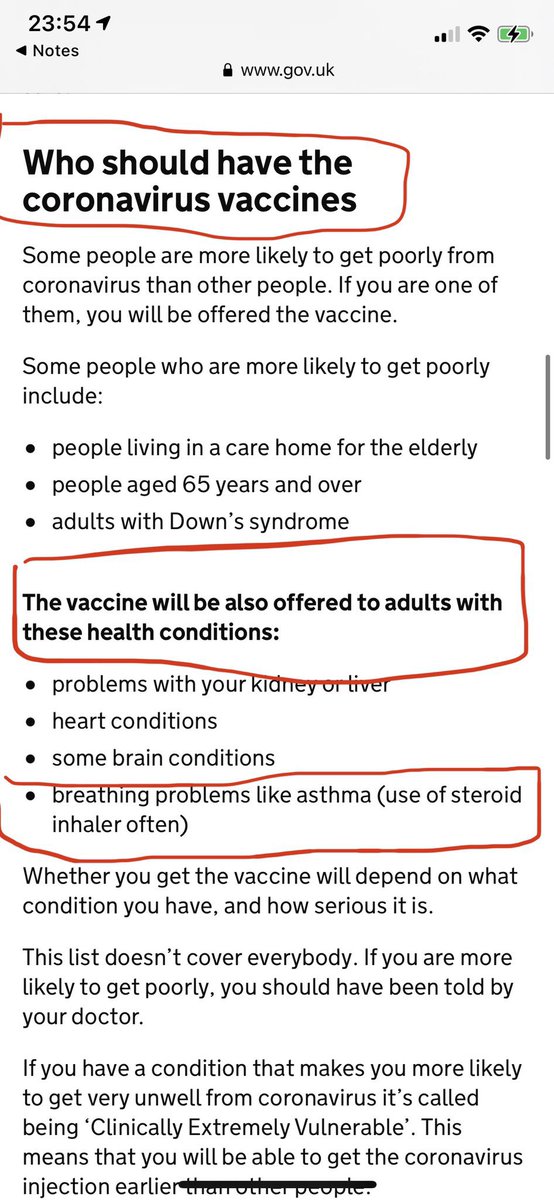 EllieAwford's tweet photo. Am I Group 6? (Asthma, combined inhaler x 4 daily, free flu jab)
Dec 22 - @asthmauk - yes ✅
Jan - @PHE_uk - yes ✅
Feb 15 - @DHSCgovuk - no ❌
Feb 15 - @nadhimzahawi - yes ✅
🤷‍♀️ #asthma #vaccine #group6 #confusion https://t.co/zrIoUPFtbx