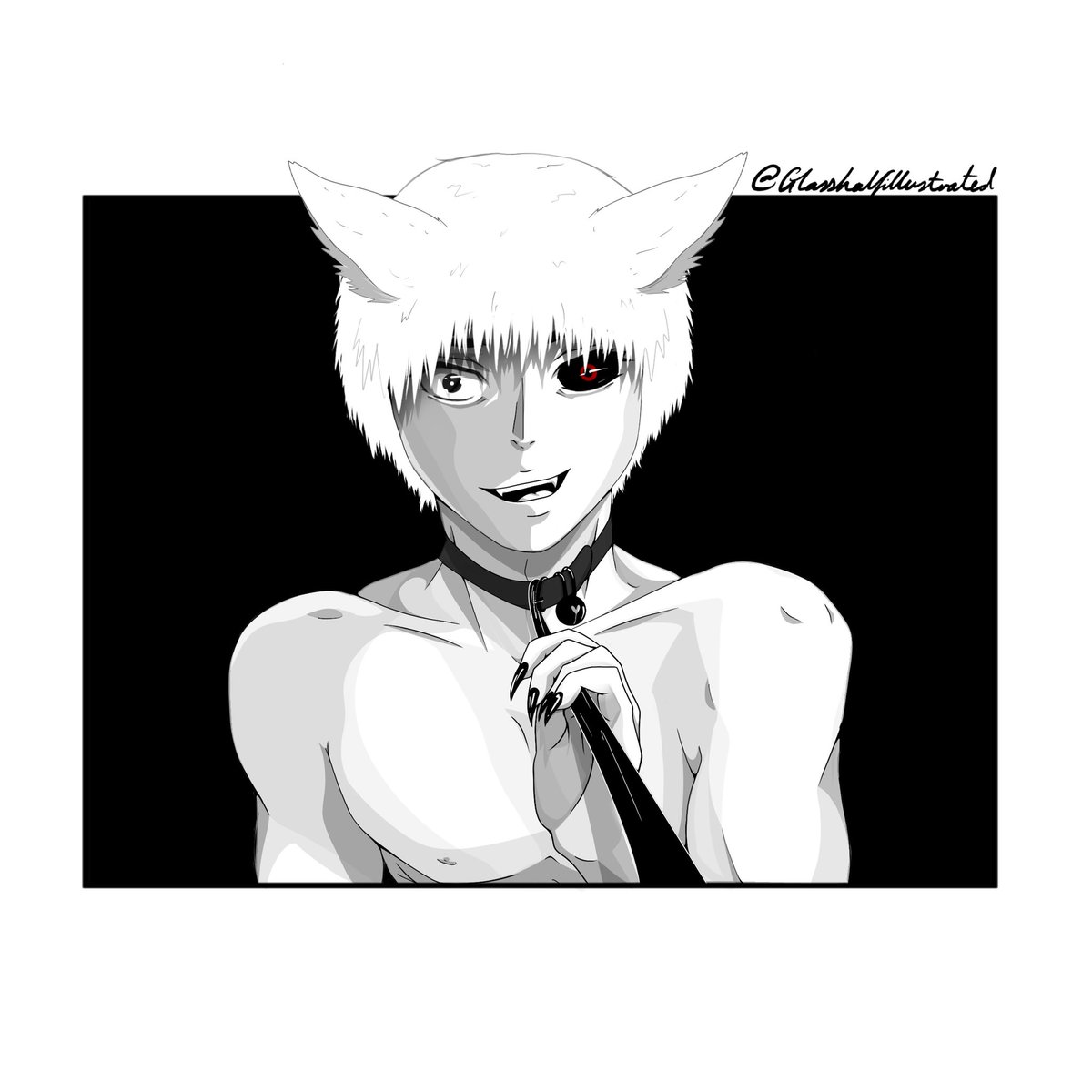 Glasshalf_ill's tweet photo. Cat boy kaneki 🐱. Also sad kitty kaneki because I’ve been shadowbanned on IG and TikTok 🙄 time to reduce the spice #catboy #kenkaneki #kaneki #tokyoghoul #catboy #catboi #animeboy #animeart #tokyoghoulfanart #kenkanekifanart #kanekifanart #fanart #simpart #furryart #digitalart https://t.co/uSVuIhK8mq