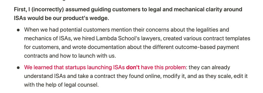 We addressed different aspects of making ISAs easy that leads said were holding them back from converting into customers.In hindsight, we realized the majority didn't want to *commit* to launching ISAs. They wanted to *consider* launching ISAs, and we helped them (for free).