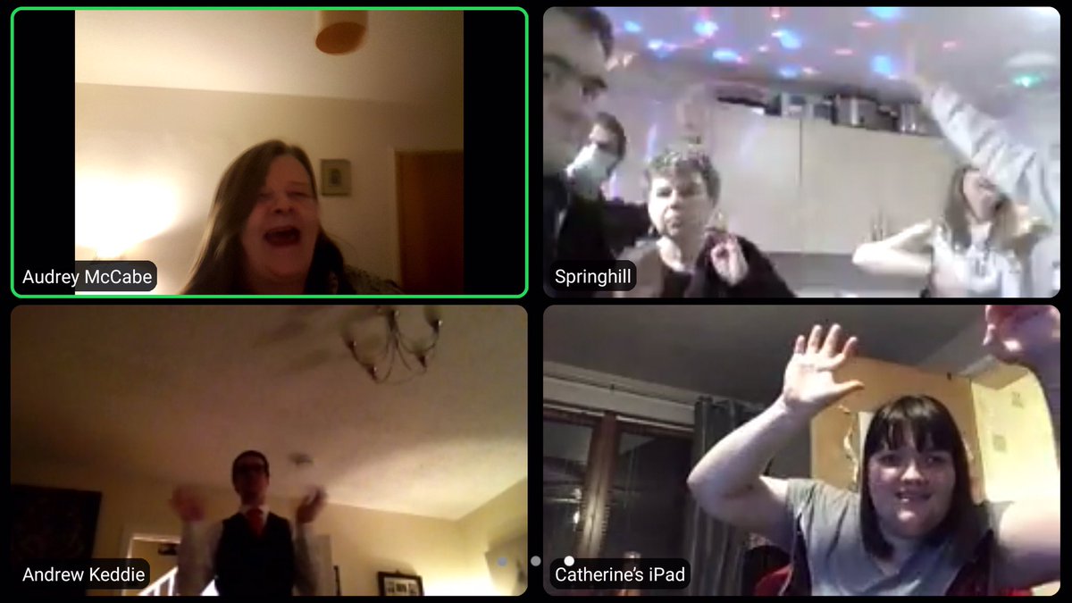 CornerstoneDPA's tweet photo. Our usual branch Valentine’s disco couldn’t go ahead this year, so Helen, Richard, Seonaid and their support team decided to host a virtual one instead! 

They invited friends from our other teams to join in and had a fabulous night of dancing and fun 💃🏻🕺🏾🎵🤩💙 #TeamSpringhill https://t.co/nZAmO5Cad0