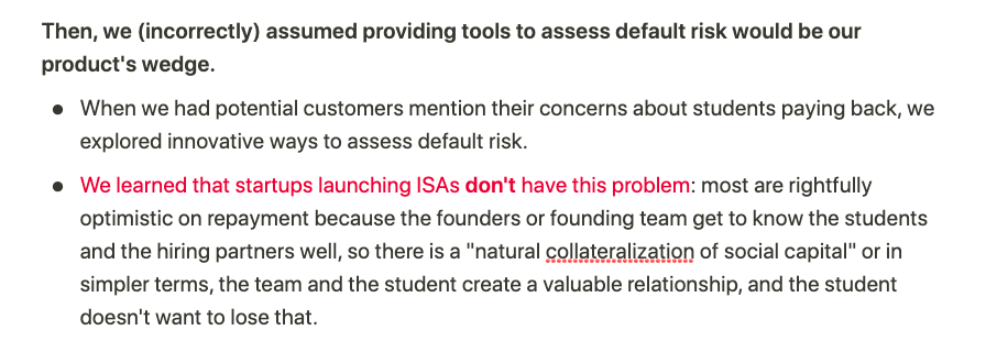 We addressed different aspects of making ISAs easy that leads said were holding them back from converting into customers.In hindsight, we realized the majority didn't want to *commit* to launching ISAs. They wanted to *consider* launching ISAs, and we helped them (for free).