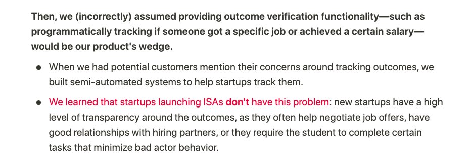 We addressed different aspects of making ISAs easy that leads said were holding them back from converting into customers.In hindsight, we realized the majority didn't want to *commit* to launching ISAs. They wanted to *consider* launching ISAs, and we helped them (for free).