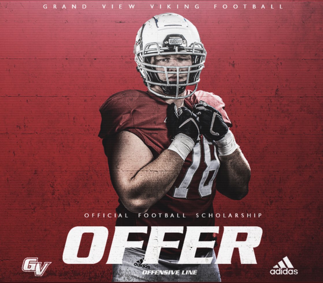 BlakeDe_Leon72's tweet photo. Extremely blessed to announce I’ve received my first ever offer from Grandview University to play football! @Coach_ADutcher #GoVikings https://t.co/8WCLORBtjB