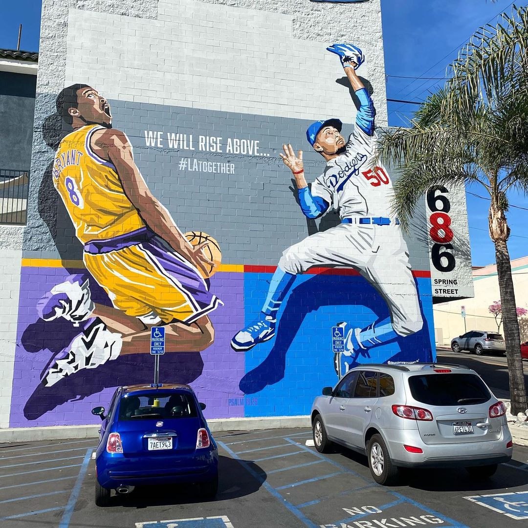 Mural Mookie Betts, Kobe Bryant