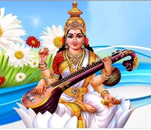 या कुन्देन्तुतुसारहारधवला 
या शुभ्रवस्त्रावृता 
या वीणावरदण्डमण्डितकरा
 या श्वेतपदमासना ।
 या ब्राह्माच्युचशंकरप्रवतिभिर्दवै तथा वन्दिता 
सा मां पातु : सरस्वती भगवती निशेषजाड्यापाहा ।