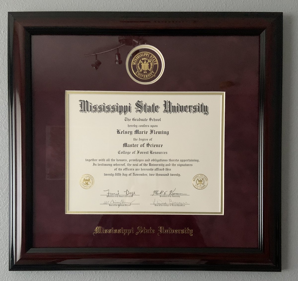 Everything worthwhile is uphill. -John Maxwell 

Look what finally arrived! Thank you to <a href="/gamebirddoc/">James Martin</a>, <a href="/mark_wildlife1/">Mark McConnell</a>, <a href="/apmonr/">Adrian Monroe @apmonr@ecoevo.social</a>, @howell_pe, <a href="/JMYeiser/">John Yeiser</a>, and all my other #twitterless committee members and labmates for your support and guidance!