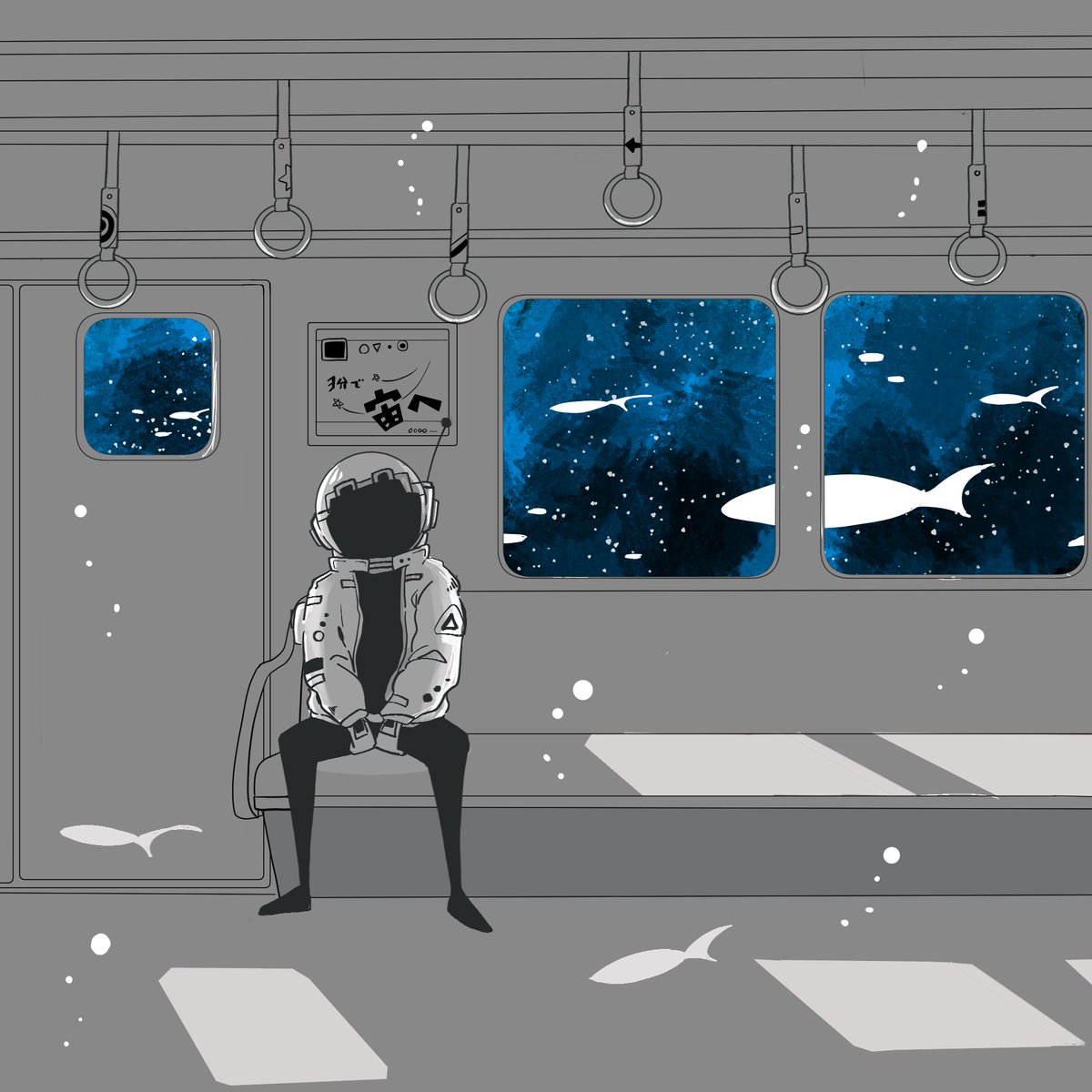 まる子』 宇宙の目を持つ猫の油絵 Journey of SHIP'S CAT 2025