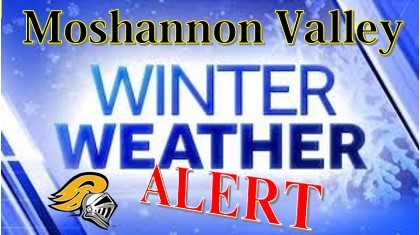 Due to weather forecast <a href="/MV_Knights/">Moshannon Valley SD</a> will be on a 2-hour delay for tomorrow, Tuesday, February 16, 2021.  Please spread the word!