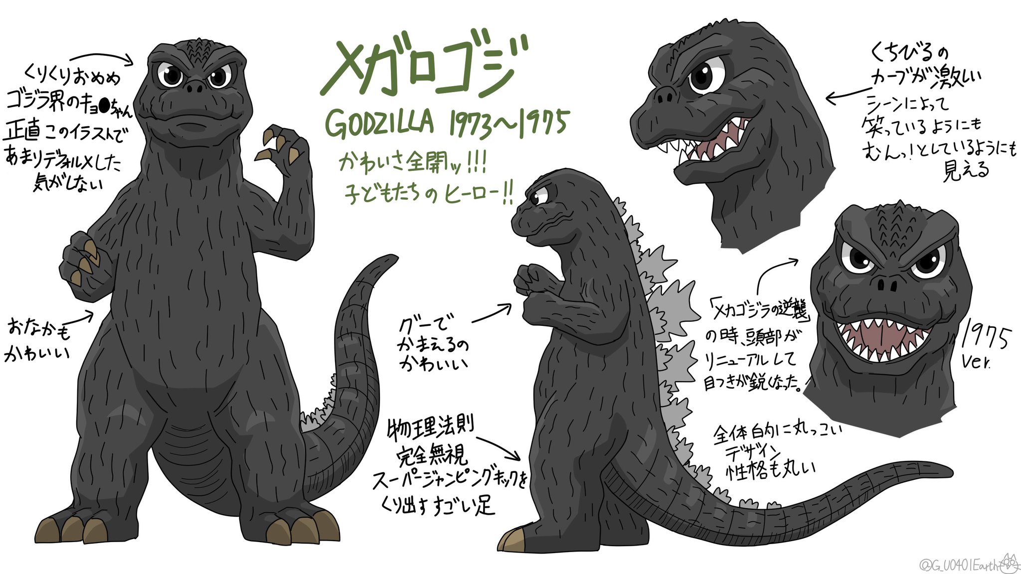 猫怪獣ノラ ゴジラのデフォルメイラスト練習シリーズ 昭和中期 後期のゴジラも加わり 昭和作品が揃いました そういえば 第1作のタイトルが ゴジラ で 昭和最後の映画のタイトルも ゴジラ なんですね ゴジラ Godzilla 猫怪獣ノラ ゴジラのデフォルメイラスト練習シリーズ 昭和中期 後期のゴジラも加わり 昭和作品が揃いました そういえば 第1作のタイトルが ゴジラ で 昭和最後の映画のタイトルも ゴジラ なんですね ゴジラ Godzilla