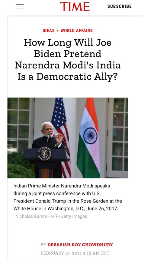After back-to-back single party mandates, a record 67%+ turnout in ‘19 and a pro-incumbency vote,  @TIME uses a ‘native’ hireling to lend legitimacy to this outlandish story meant for Western consumption. They live in an alternate reality which they are fast believing to be true