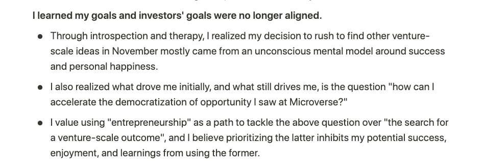 The above helped, but I was still regularly depressed, anxious, and stressed.I sought help. I hired a therapist and had more candid conversations with my coach, family, and friends.In the process, I realized I had drifted from why I started the business in the first place.