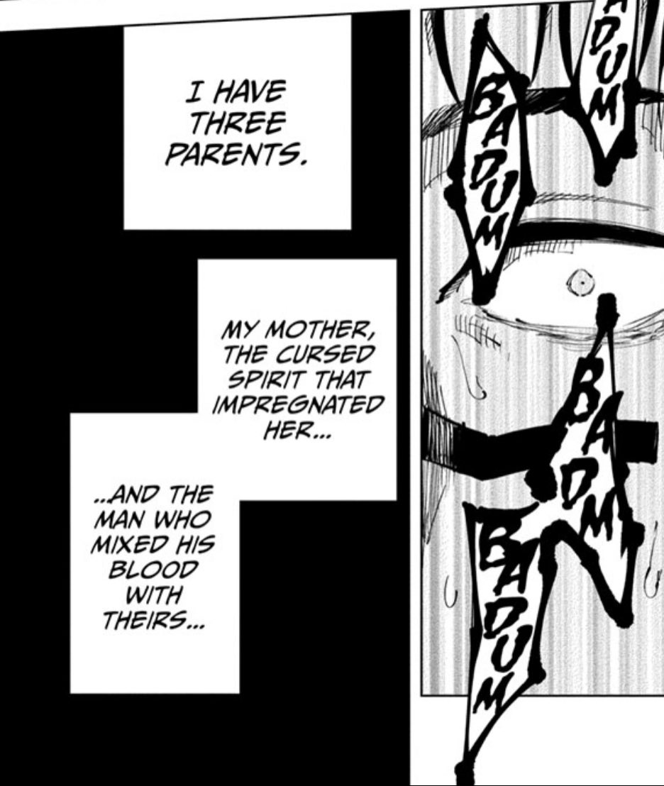 We know Choso & Noritoshi both value the same thing, their family. Choso is currently enraged at the sorcerer in Geto’s body because he manipulated his birth and toyed with his mother. Choso can easily sympathize with Noritoshi because his mother is ostracized right now too