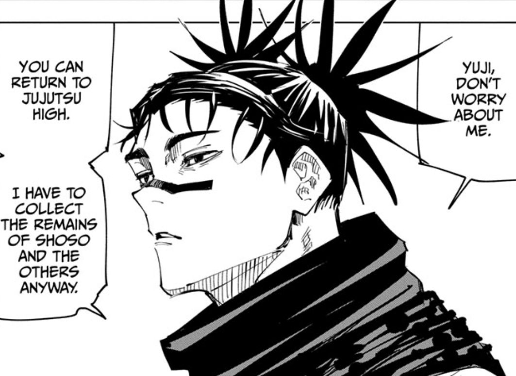 I love Choso & Noritoshi’s Kamo connections. They both are similar. Both their mothers were disrespected by the Kamo clan & they both want their missing family back (Noritoshi’s mother & Choso’s brothers). So excited to see where the Kamo storyline leads