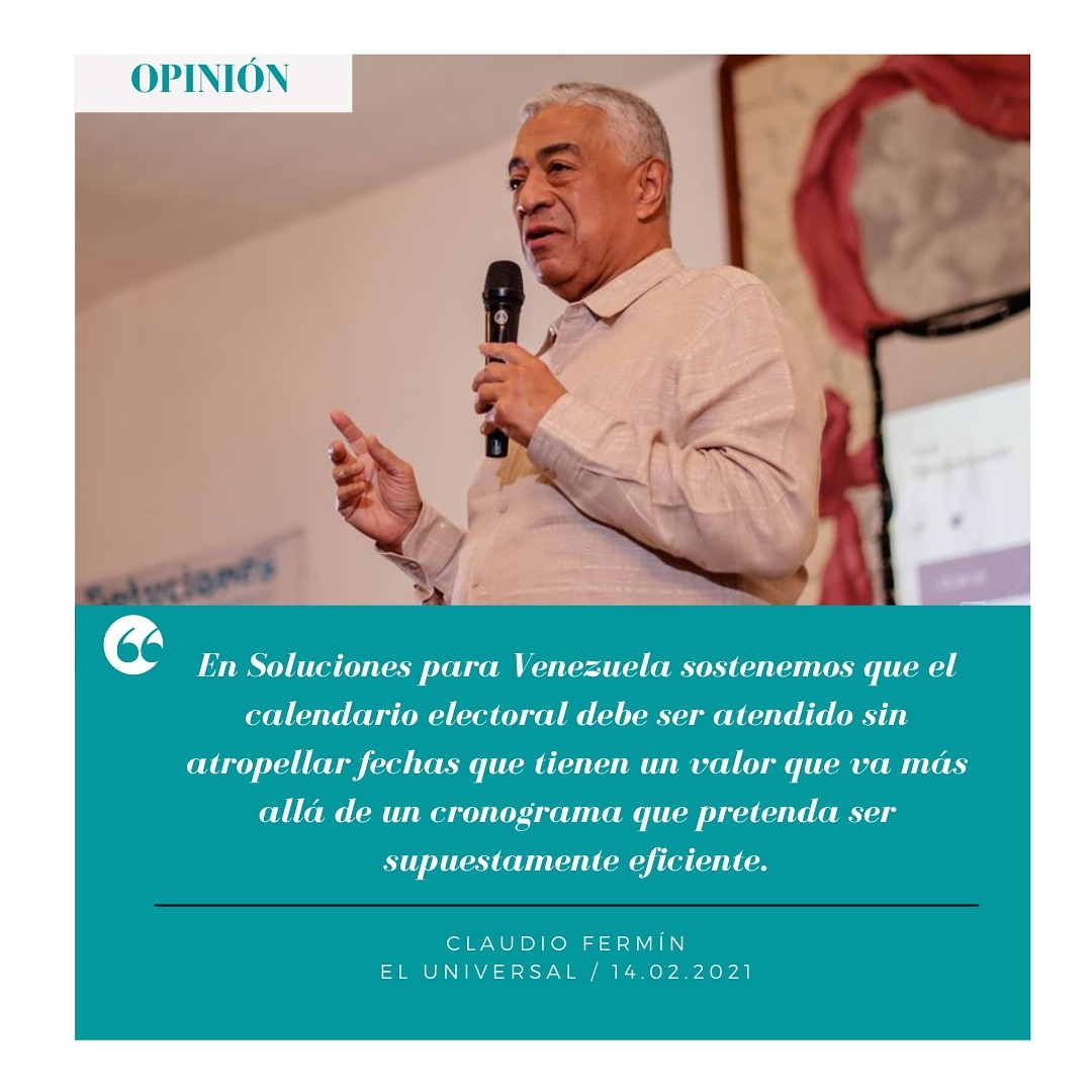 SPVSoluciones's tweet photo. "Las enredadas fechas de elecciones" es el nuevo artículo de Claudio Fermín en El Universal. 
Link en la BIO.

#Soluciones #Venezuela https://t.co/OHXzeNKFWQ