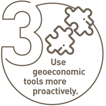 3rd: Use geoeconomics proactively. Australia is the sixth largest economy in the Indo-Pacific, and has the scale to use its economic diplomacy to shape the strategic regional environment. /12