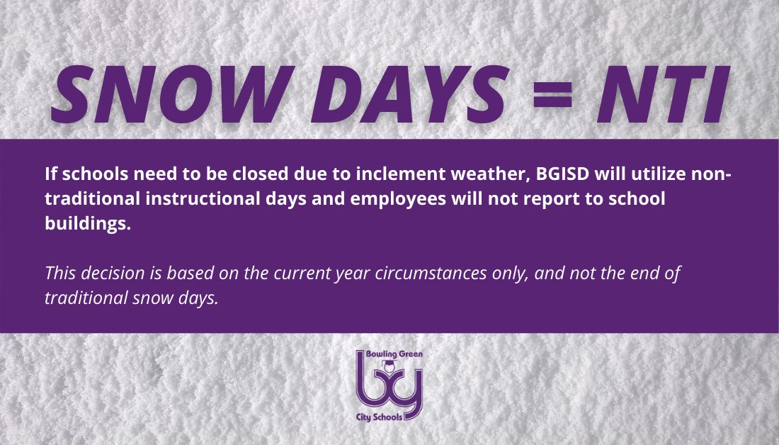 Tuesday, February 16, 2021, will be an NTI / Virtual Learning Day for all students. Employees will not report to school buildings.