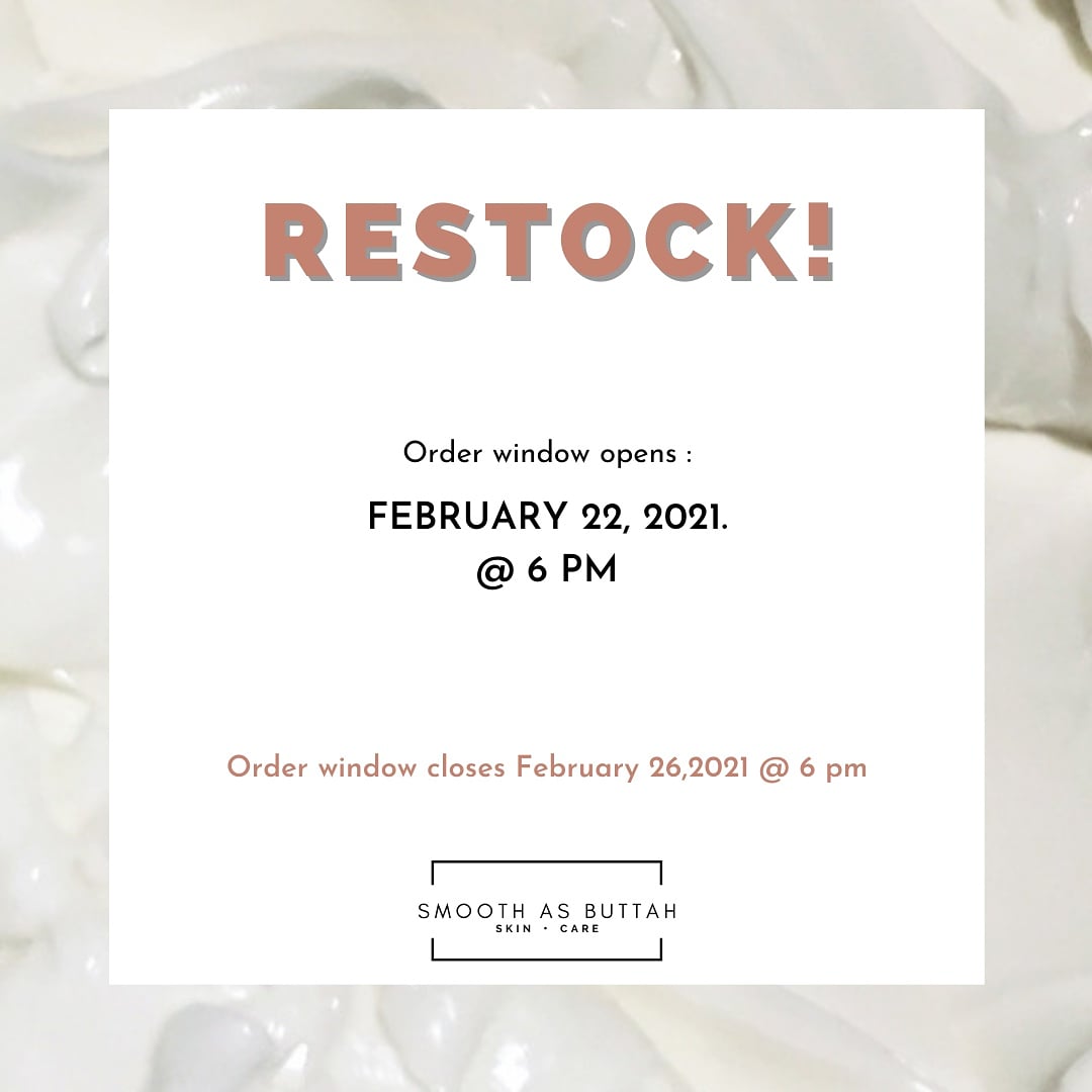 RESTOCK DATE. Available in 4oz ($1000) and 8oz ($1800)  http://instagram.com/smoothasbuttah/ Mark the date. All information found in the highlights on the page.