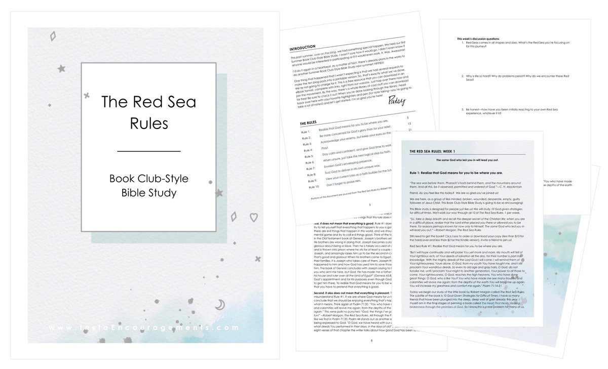 InstaEncourage's tweet photo. This Red Sea Rules printable comes from one of our Summer Book Clubs. You're going to love this #resource, friend, I promise! It's an instant #download with 86 pages of full-color beauty! So, grab a cup of coffee and download #TheRedSeaRules #eBook today! https://t.co/LNWRstAy8K https://t.co/ONMGkYjUG8